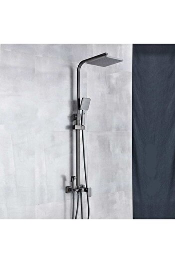 CasaVie Shower column, anthracite gray, with rain effect, shower head 20 cm, 5 flow functions, code 1542