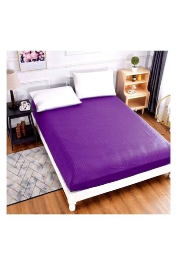 OEM Damask-style Fitted Bed Sheet, MS STAR, 180x200cm+25cm, Purple
