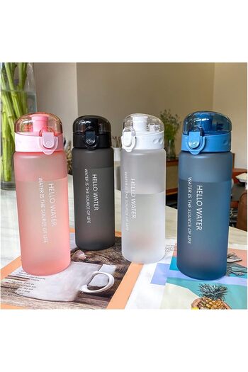 fulina Water Bottle with Straw,Large Portable Water Bottles with Handle,780ml,for easy cleaning(Pink)