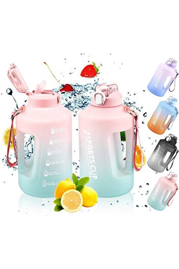Lumely Water Bottle with Straw, Large Portable Water Bottles with Handle,78OZ,for easy cleaning(Pink)