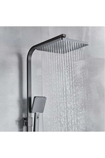 CasaVie Shower column, anthracite gray, with rain effect, shower head 20 cm, 5 flow functions, code 1542