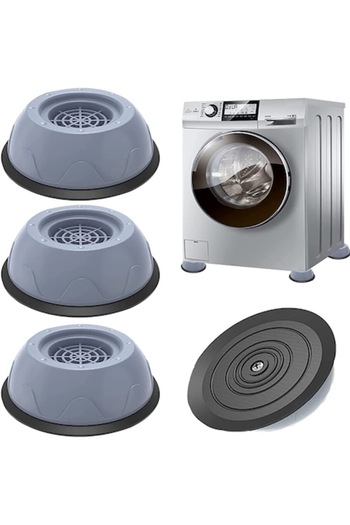 OEM Set of 4 anti-slip feet for washing machine, plastic, anti-skid, gray, 10cm