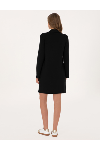 Pierre Cardin Siyah A Kesim Modal Karışımlı Örme Elbise 50315895-VR046