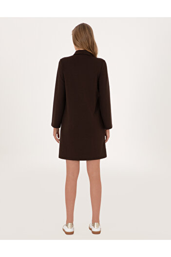 Pierre Cardin Kahverengi A Kesim Modal Karışımlı Örme Elbise 50315895-VR029