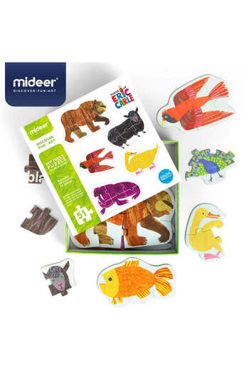 Mideer Eğitici ve Renkli İlk Yapboz Seti Eric Carle’dan ilham alan puzzle (2+ Yaş)