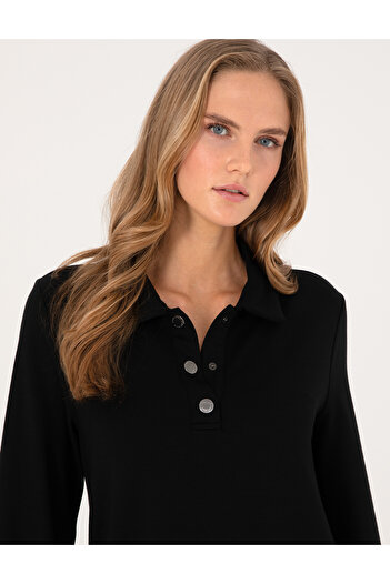 Pierre Cardin Black A-Line Modal Blend Knit Dress 50315895-Vr046