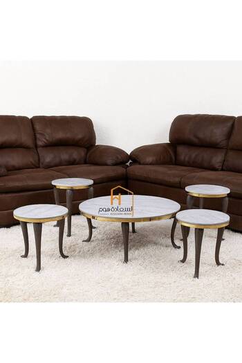Al Saada Home Ceramic Serving Tables Set -4+1- Gold