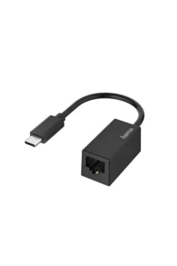 Hama Adaptor de rețea, HAMA, USB-C tata - RJ-45 mama, Negru