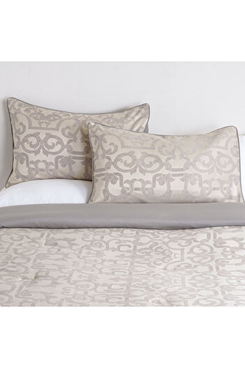Cottage damask grey 3pc queen size comforter set 200*240cm