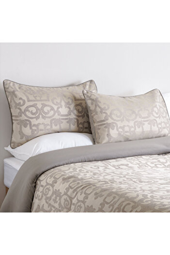 Cottage damask grey 3pc queen size comforter set 200*240cm