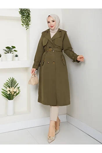 RACE FASHİON Lined Linen Trench Coat Rc3089120