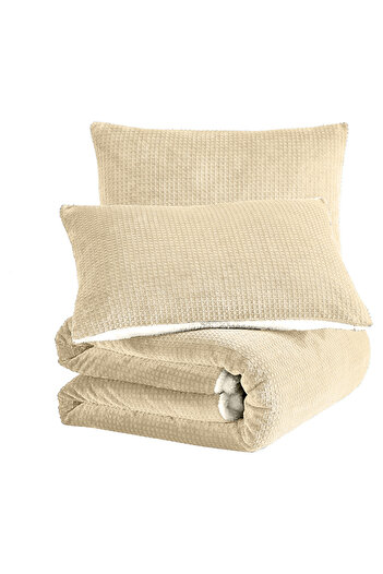 Cottage Waffle burnout flannel comforter set 200*240 cm+50*75 cm