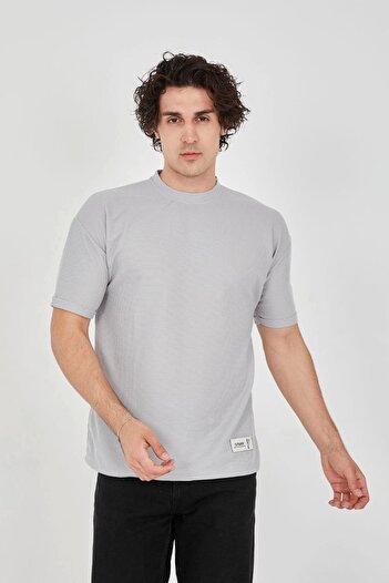 CVS Unisex Waffle Fabric Comfortable Sleeve T-Shirt - Dyed Gray