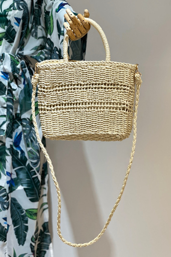 Remsa Mayo Basket Knitted Straw Bag Beach Bag 019 Beige01
