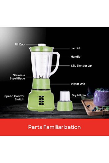 Sanford Sanford 2-in-1 Blender and Grinder 1600ml, 400W Motor, Stainless Steel Blades
