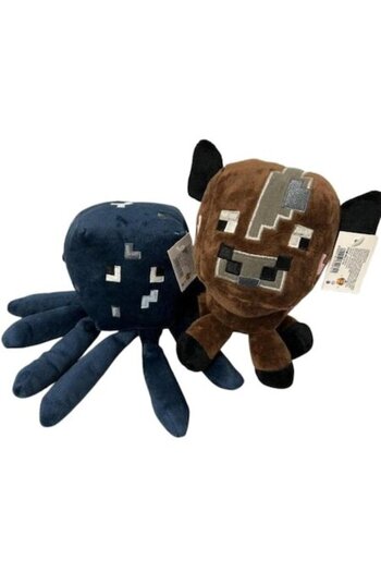 MINECRAFT Set 2 jucării de pluș Minecraft: albastru și maro, 28 cm