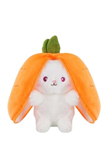 OEM Stuffed Bunny Toy, Fleece/Cotton, 23cm, 3-8 years, White/Orange