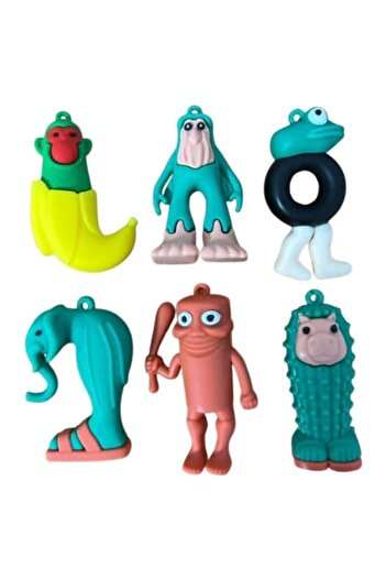 OEM Set Tung Tung Sahur, 6 Figurine, Balerina Capucina, Personaje Diferite, Multicolor, 6cm