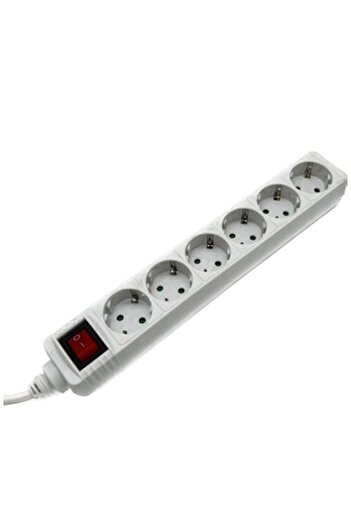 Hama Extension Cord R9223809, with switch, 6 sockets, H05VV-F3G1.5, 1.4 m, White
