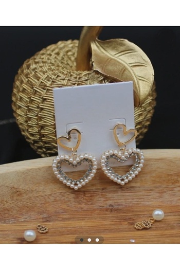 DOĞALYA Women's Double Heart Stone Earrings