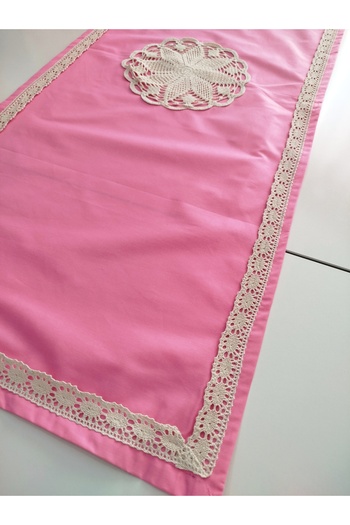 denizli hatırası Authentic Handmade Soft 100% Cotton Laced Runner 45X115 cm