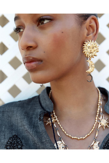 MİRSTAR Filling Earrings, Brass, Tarnish-Free Design Earrings