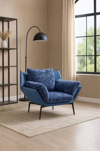 Al Saada Home Relaxing Chair Bouclé - Blue