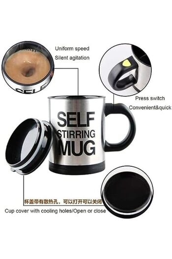 Generic Automatic Self-Stirring Coffee Mug, Self-Mixing Mug with Handle, Electric Self-Stirring Coffee/T