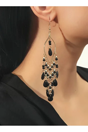 SYGGY Chandelier earrings, black