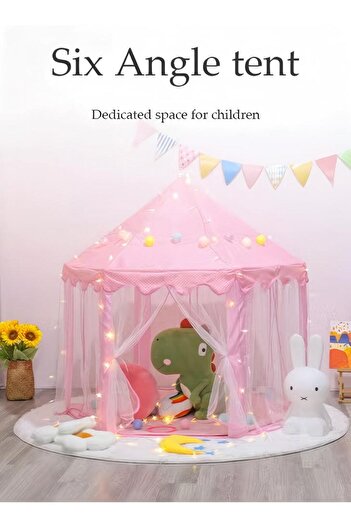 Generic Foldable Portable Stylish Unique Design Hexagonal Indoor Outdoor Princess Castle Play House Tent