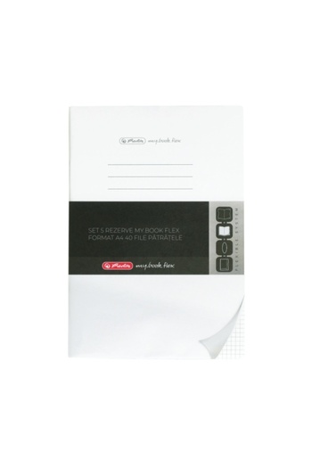 Herlitz My.book Flex Refill A4, Color White, Material Paper, 40 Sheets, Ruled Format, Set of 5