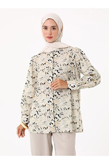 Refka Floral Printed Voile Tunic - Cream -