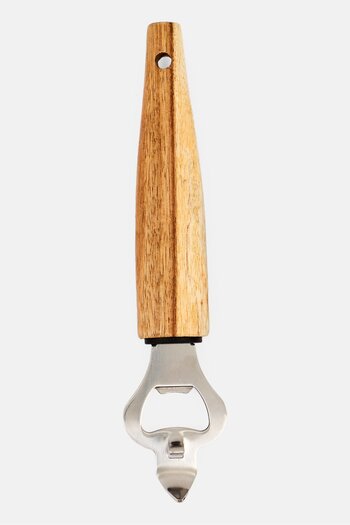 Cuisine Art Stainless Steel Bottle Opener With Acacia Wood Handle, Beige