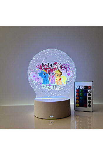 ILUMISHOP LED Night Light, Little Pony, 16 Colors, with Remote Control, USB Power or 3 AA Batteries