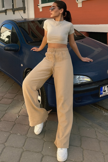 Trendy Mall Sofia Linen Loose Cut Trousers