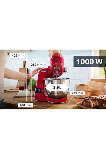 Bosch Robot de bucătărie cu cântar MUM5 1000 W Red, Silver
