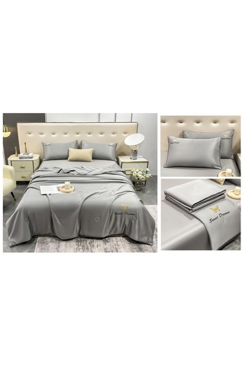 CHIRASO Bedding Set with Duvet Cover 200x230, Classic Sheet 240x245cm, 2 Pillowcases 45x75
