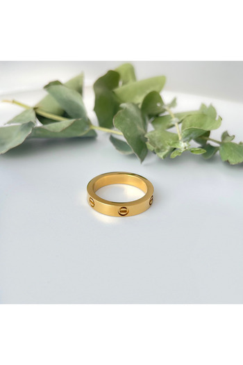 nerora Stainless Steel Gold Ring (Guaranteed No Tarnish)