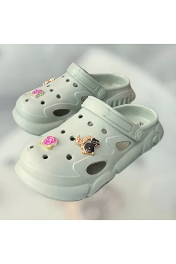 AkınalBella Girl Child Mint Green High Fancy Sole Slippers Sandals
