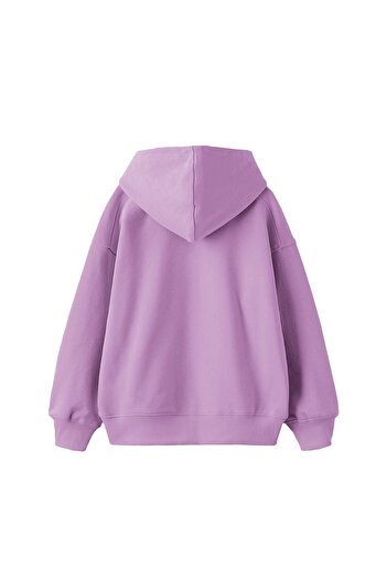 Sekizbiraltı Βασικό Oversize Unisex Μωβ Hoodie