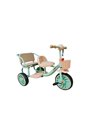 rexa Two-Seater Kids Tricycle with Front Basket & Rear Seat