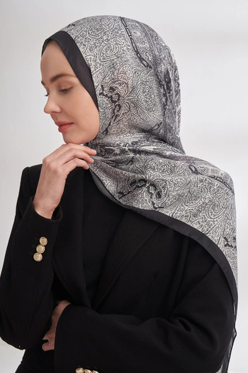 Perla Scarf & More Armanda - Imported Vual Nuit Pattern Shal - Anthracite