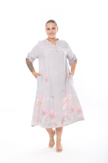 XL Modam Women's Woven Viscosa Printed Plus Size Dress