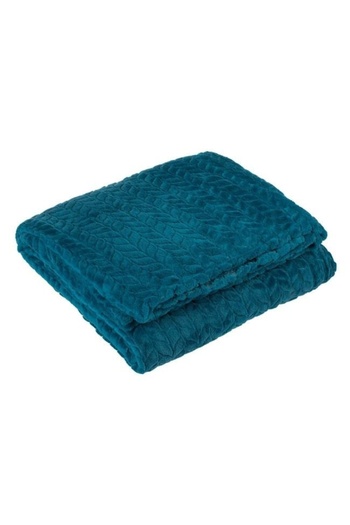 divendi-ro Soft to the touch blanket with embossed fir-tree pattern, single, 220x150 cm, green