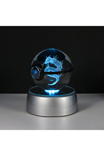choice2 5cm with Base Gyarados Pokemon 3D Crystal Ball Pikachu Gengar Eevee Mewtwo Anime Game Pokeball Led N