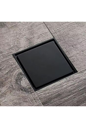7LIFE Square Drain Trap, Black, Brass and Stainless Steel, Detachable Cap and Odor Filter