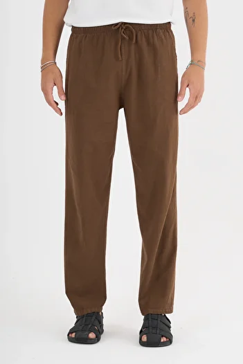 Redline Defy Men's Comfortable Fit Linen Look Trousers Khv-Beige-Syh