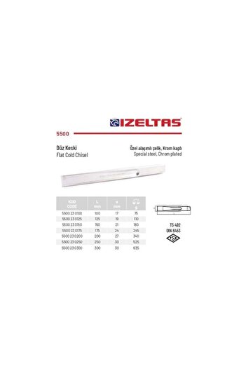 İzeltaş Flat Chrome Chisel 125 mm - 5500 23 0125