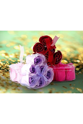 ForWhat Rose Motif Soap with Heart Box for Office Home Office Hygiene