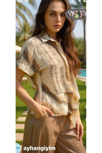 AYHAN Front Tie Shirt